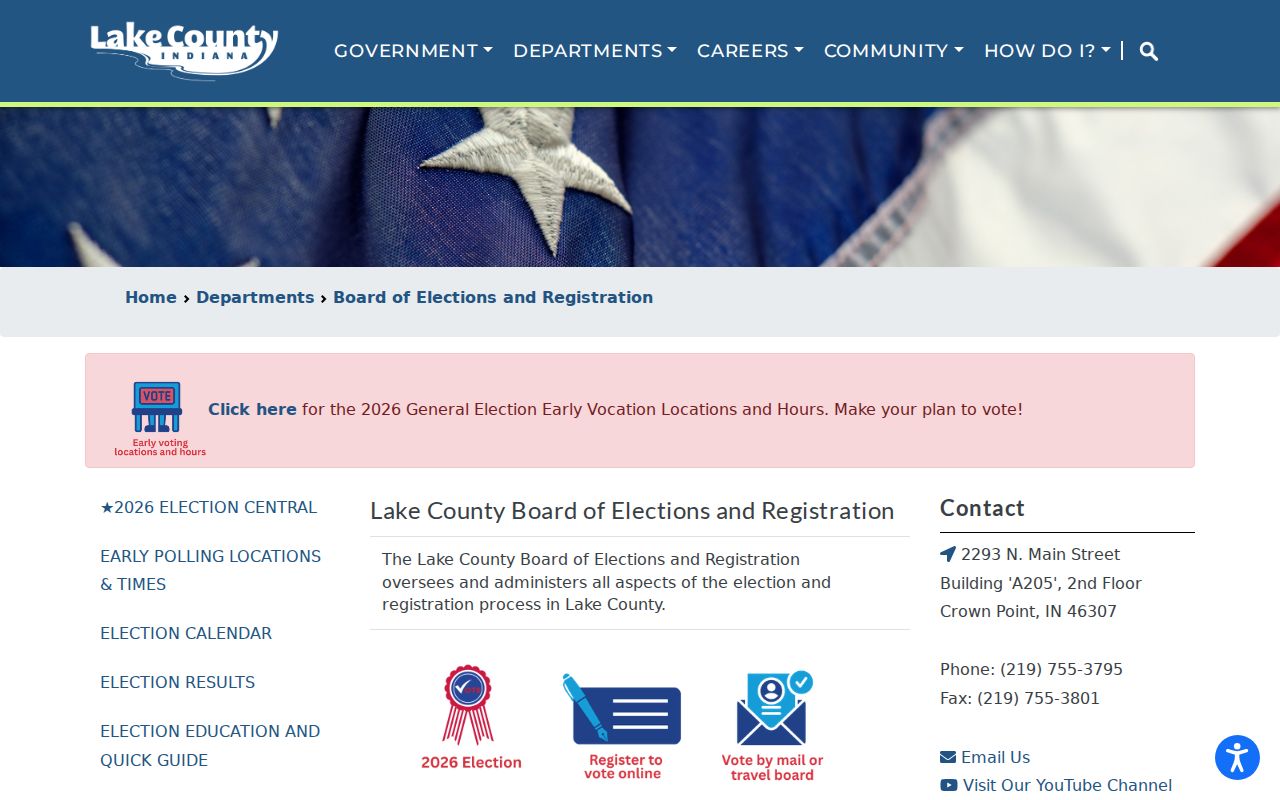 Lake County elections source for Merrillville resident directory research