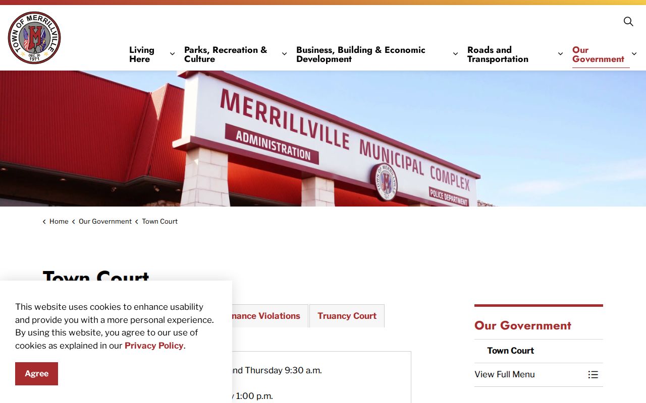 Merrillville Town Court resident record source