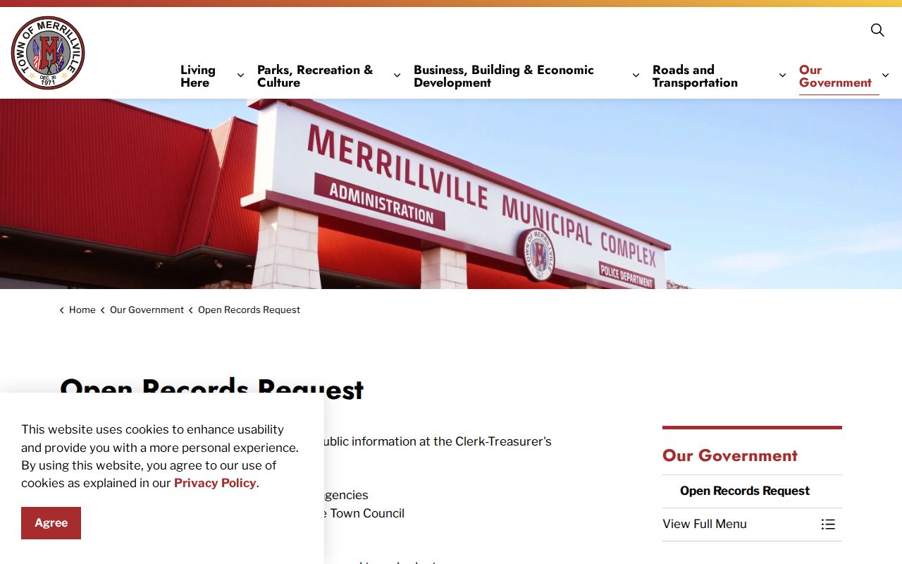 Merrillville residents directory public records request