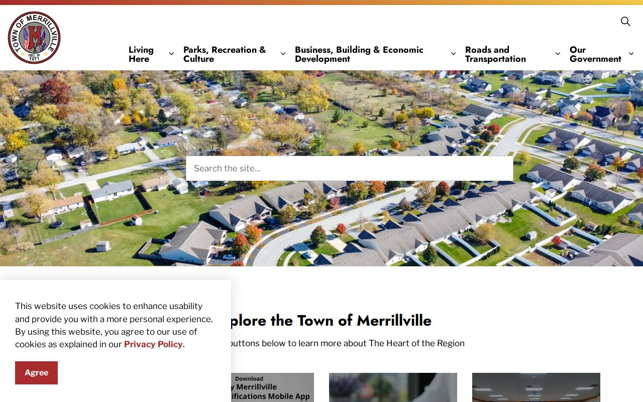 Town website for current Merrillville residents directory links