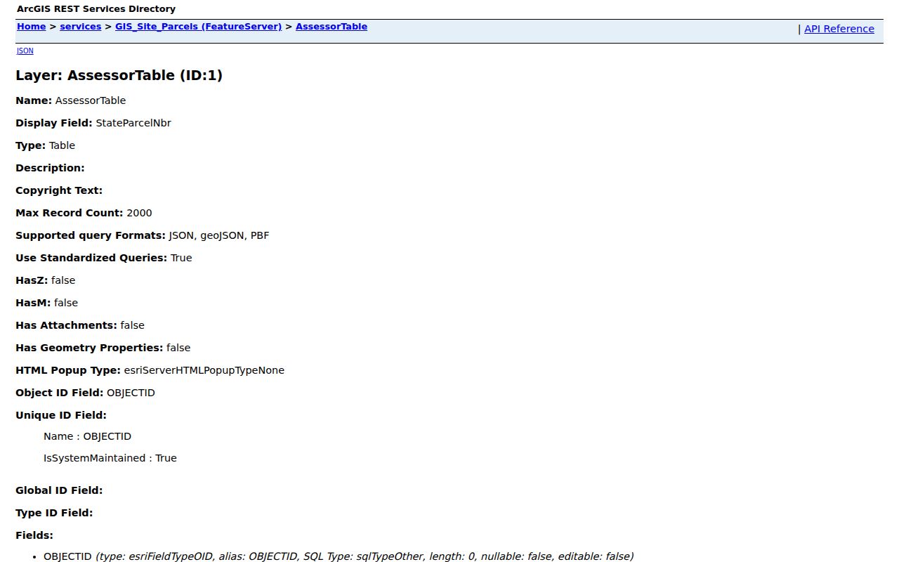 Merrillville neighbors parcel annotation REST layer