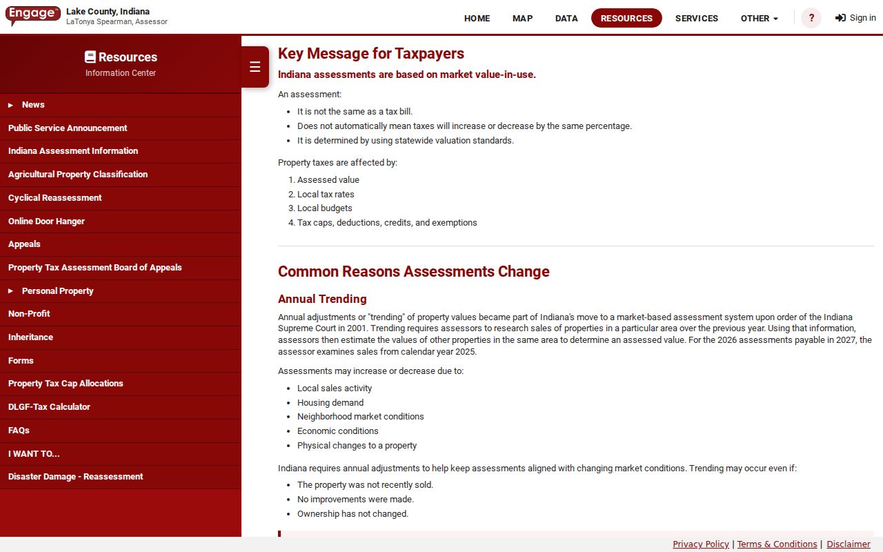 Lake County assessor resources for searching Merrillville property by address