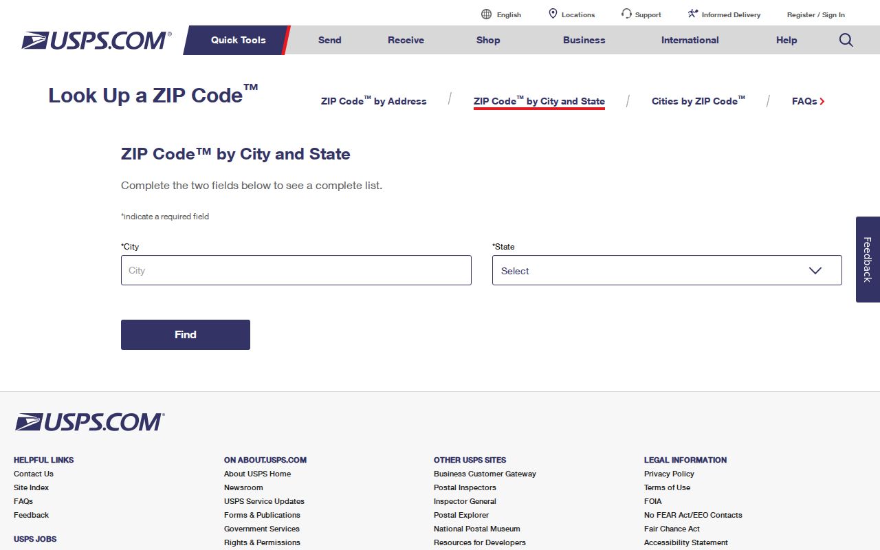 USPS postal lookup used to check a Merrillville address